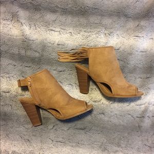 Light brown suede heels